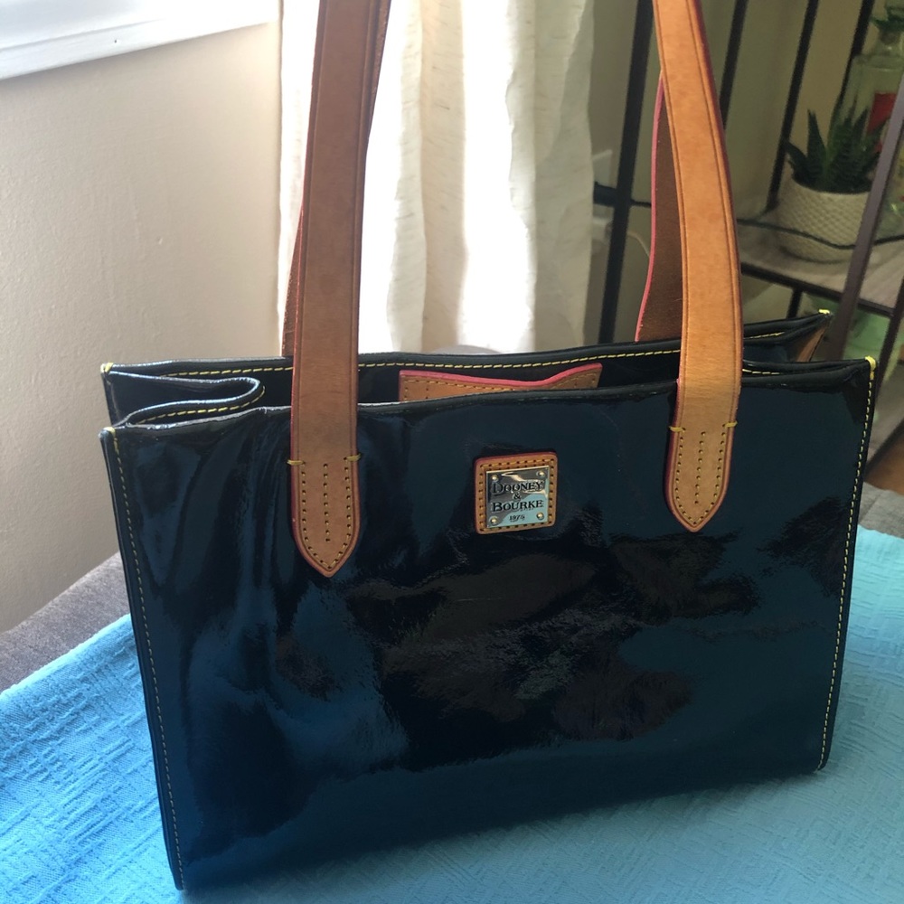 Dooney and Bourke Black Patent Leather Satchel